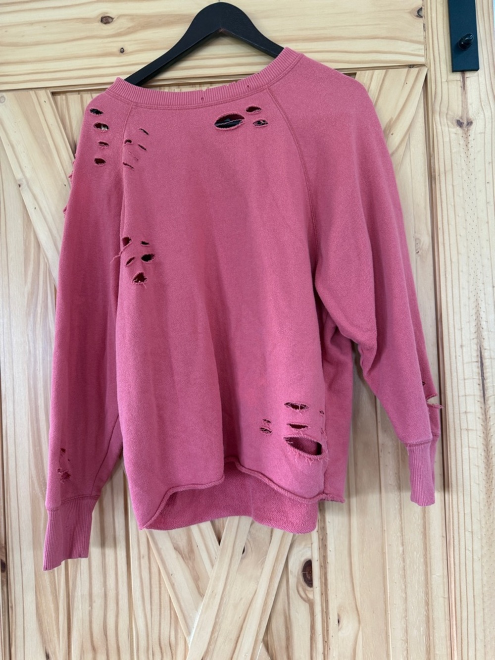 aerie Distressed Rose Crewneck Sweater - Picture 1 of 3